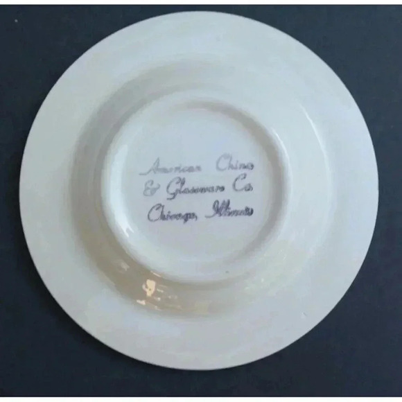 Vintage La Cheminee Chicago Advertising Logo Ashtray Dish (American Chino) - Picture 2 of 2